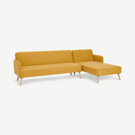 Elvi Right Hand Facing Chaise End Click Clack Sofa Bed, Butter Yellow
