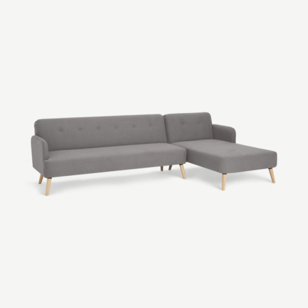 Elvi Right Hand Facing Chaise End Click Clack Sofa Bed, Marshmallow Grey