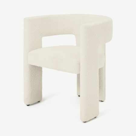 Kalaspel Dining Chair, Whitewash Boucle