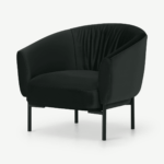 Melrose Accent Armchair, Dark Anthracite Velvet