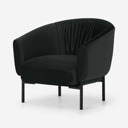 Melrose Accent Armchair, Dark Anthracite Velvet