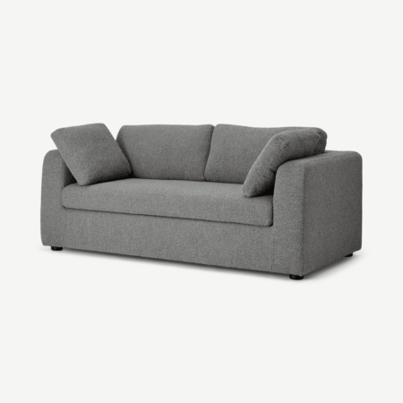 Mogen 3 Seater Sofa Bed, Steel Boucle
