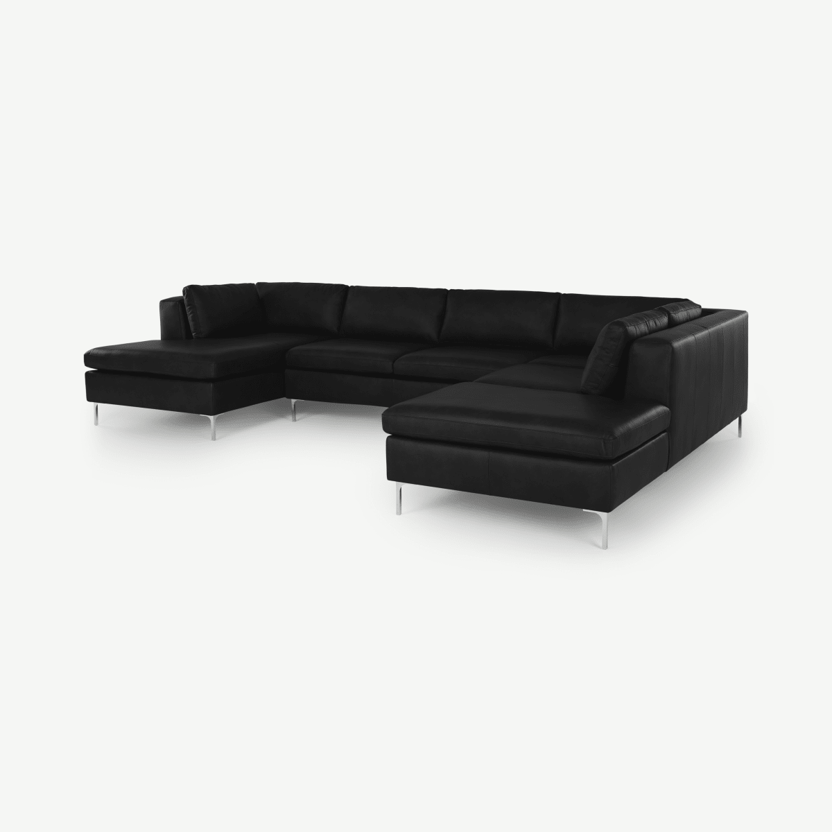 Monterosso Left Hand Facing Corner Sofa, Denver Dark Brown Leather with