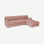 Orson Right Hand Facing Chaise End Sofa Bed, Vintage Pink Velvet