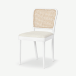 Raleigh Dining Chair, Whitewash Boucle & Rattan