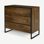 Rena Chest of Drawers, Mango Wood and Black Metal