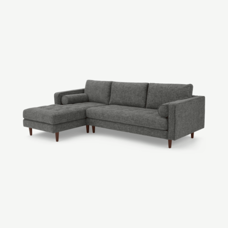 Scott 4 Seater Left Hand Facing Chaise End Corner Sofa, Iron Weave