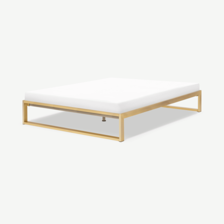 Selu Double Platform Bed, Brass