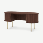 Tambo Wide Desk, Walnut & Brass