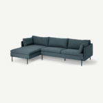 Zarina Left Hand Facing Chaise End Corner Sofa, Mina Earl Blue