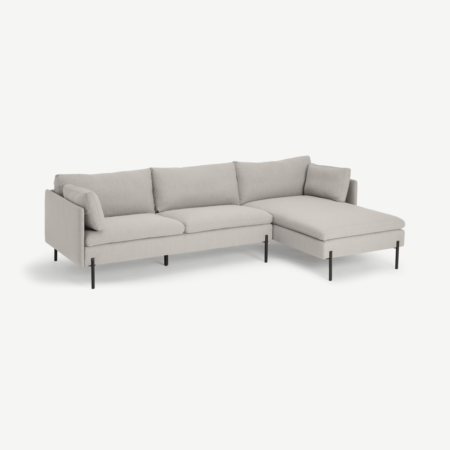 Zarina Right Hand Facing Chaise End Corner Sofa, Mina Flint Grey