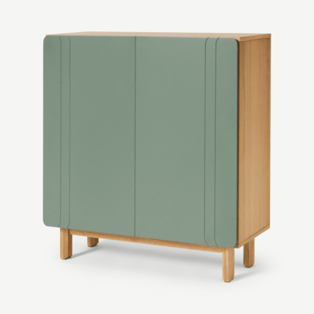 Asuna Hallway Storage Cabinet, Oak & Fern Green