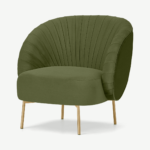 Ilana Accent Armchair, Fir Green Velvet