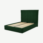 Lamas Double Ottoman Storage Bed, Bottle Green Velvet