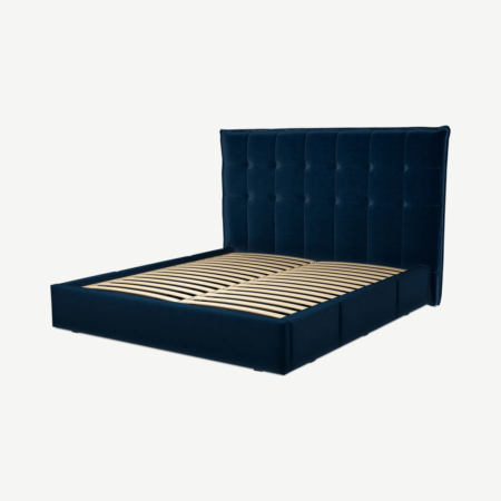 Lamas Super King Size Bed with Storage Drawers, Regal Blue Velvet