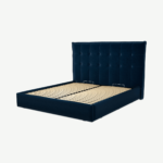 Lamas Super King Size Ottoman Storage Bed, Regal Blue Velvet