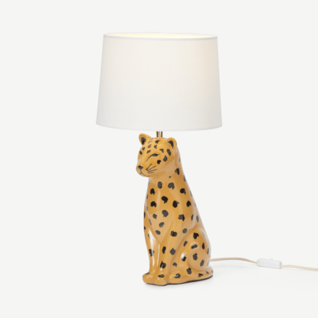 Raja Leopard Ceramic Table Lamp, Tan