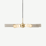 Verona LED Pendant Ceiling Light, Brushed Brass & Smoked Glass